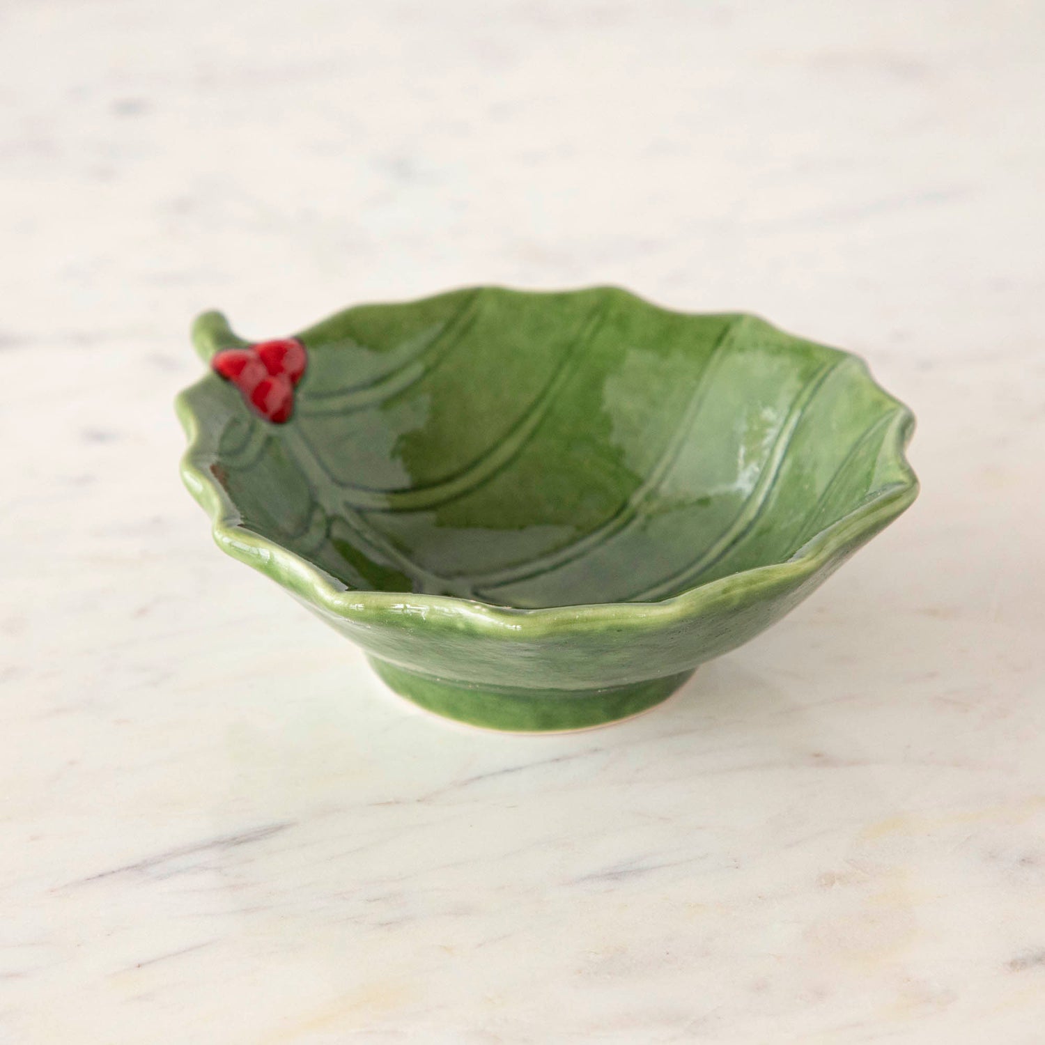 Holly Leaf Stoneware Bowl