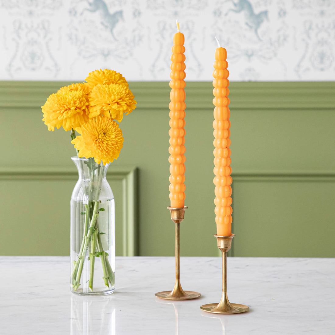 Unscented Pumpkin Shaped Taper Candles