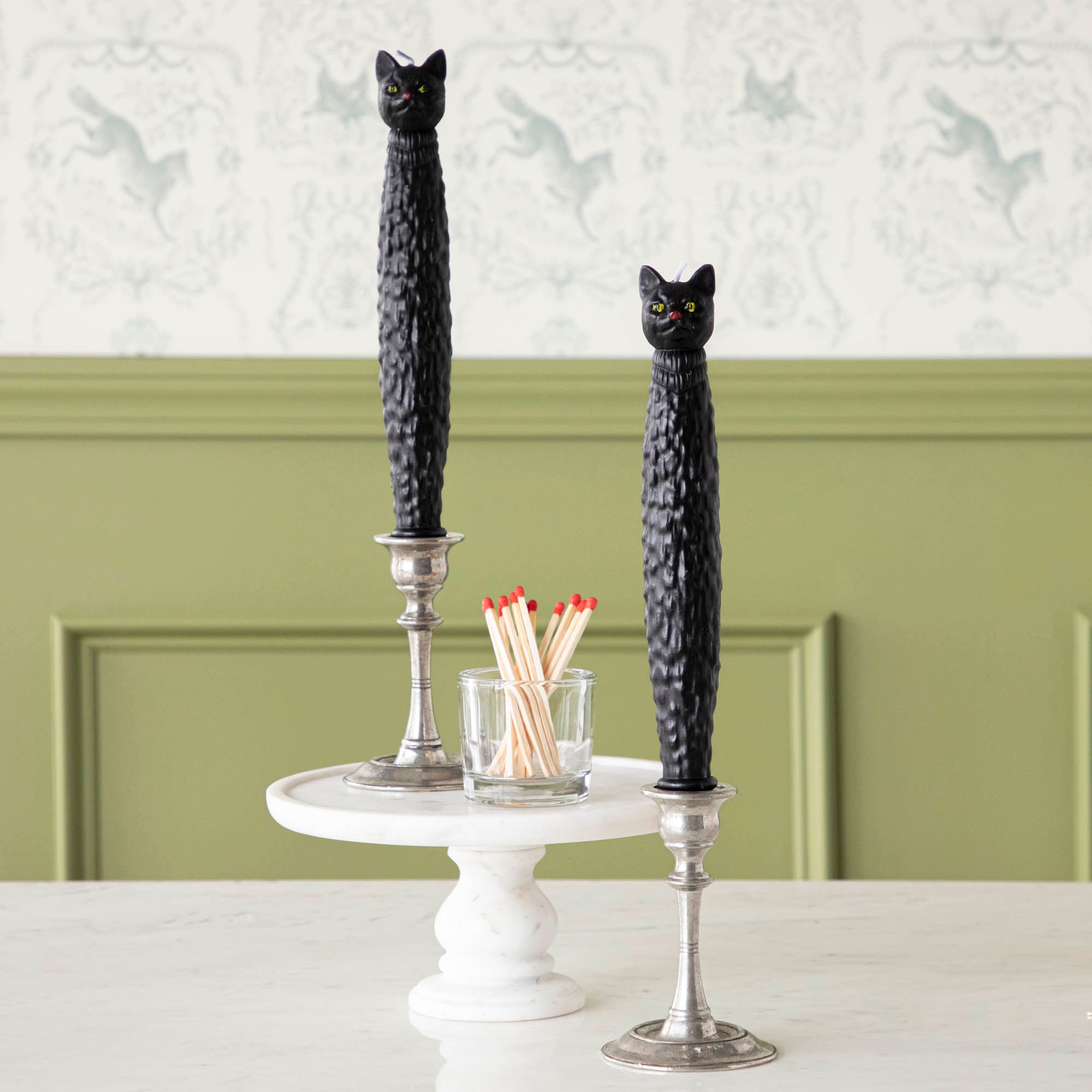 Unscented Cat Taper Candles