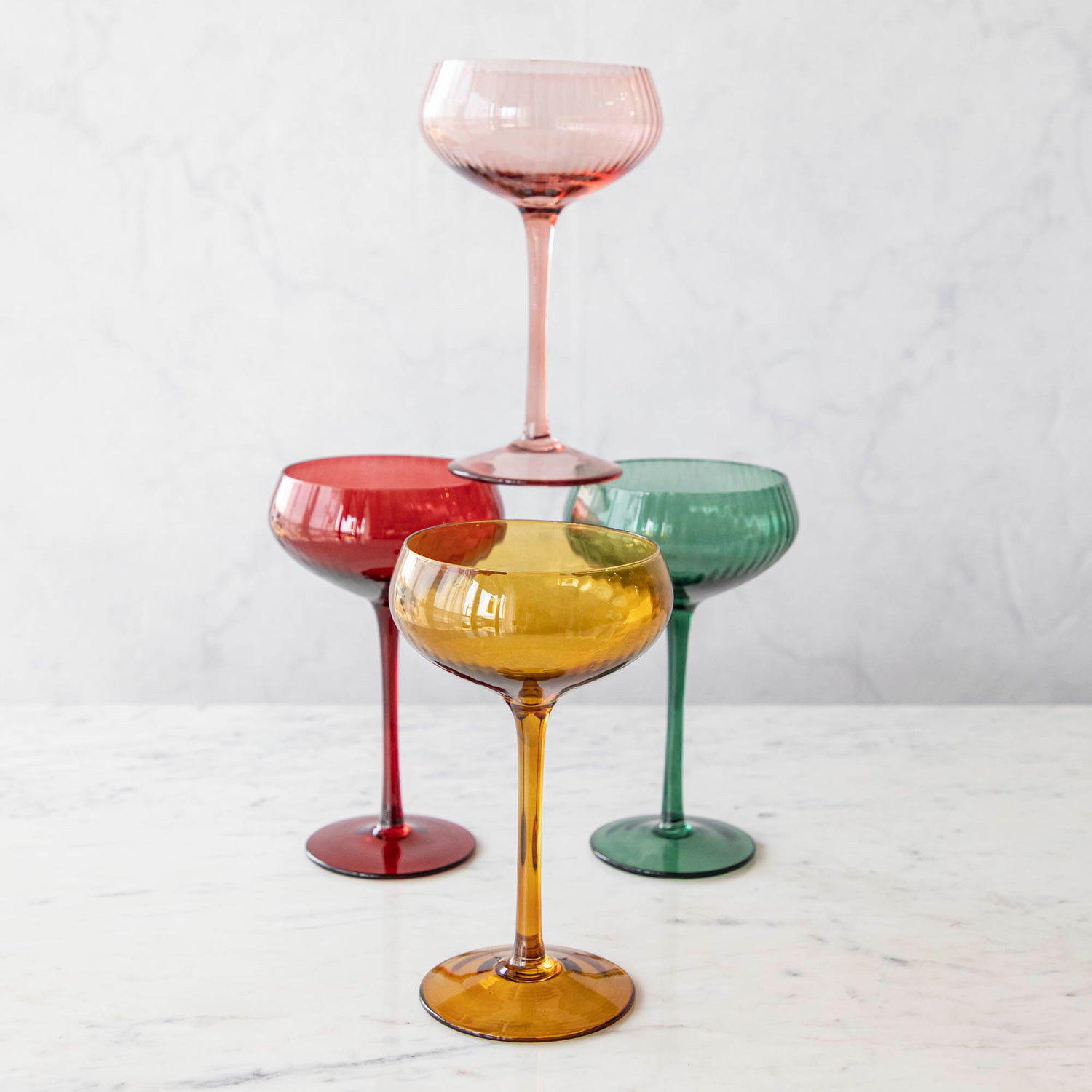 Stemmed Champagne Coupe Glasses