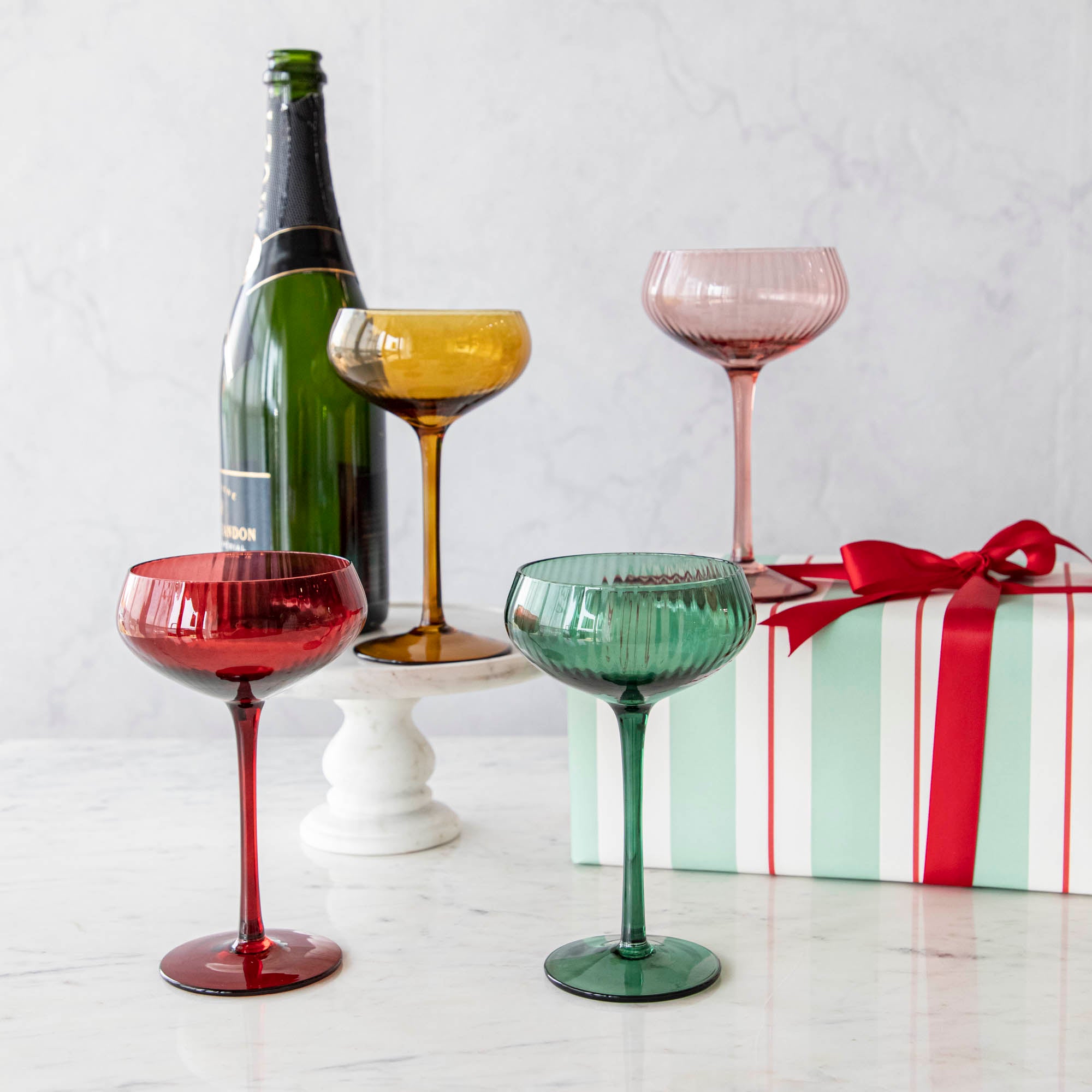 Stemmed Champagne Coupe Glasses