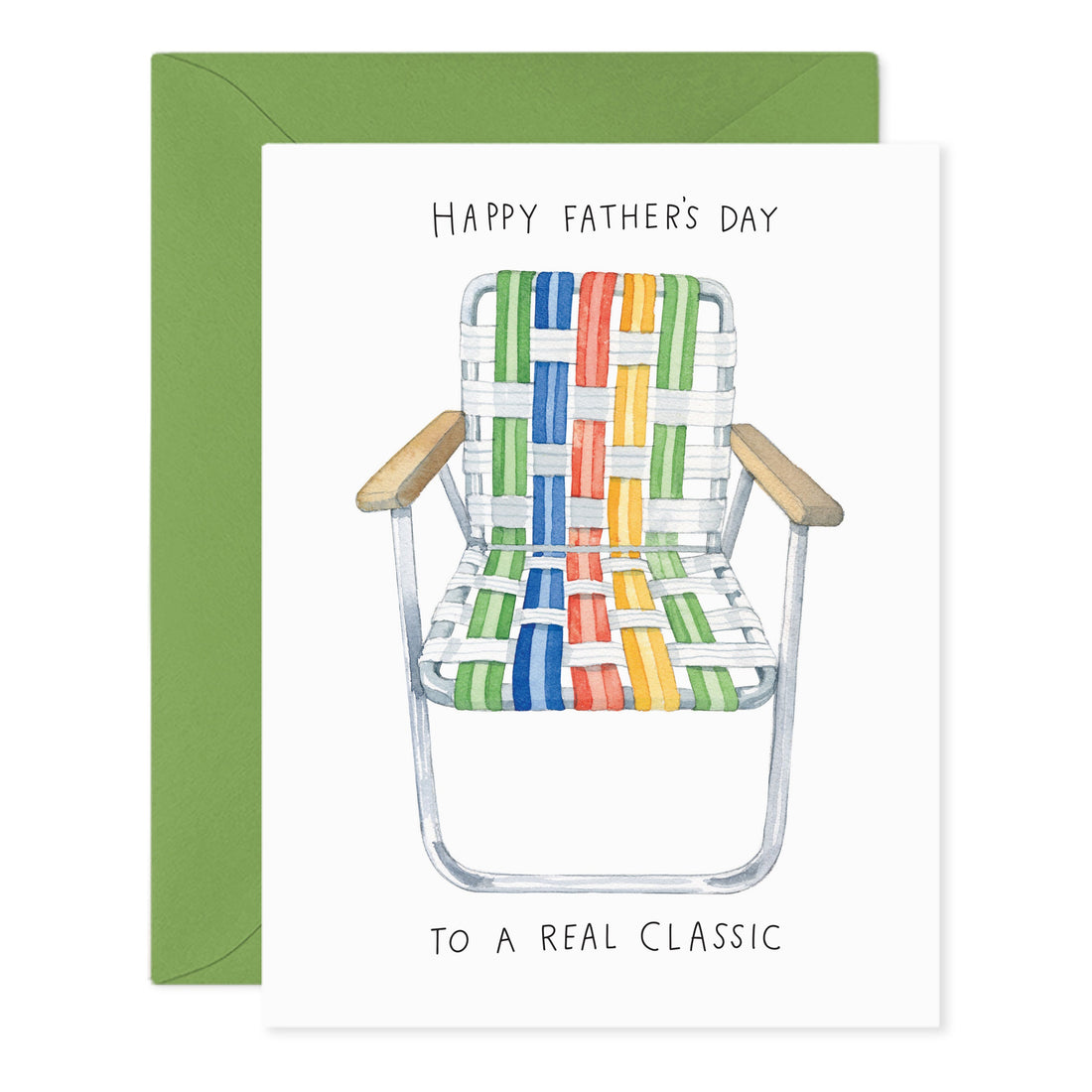 Greeting card with illustration of a vintage folding chair with &quot;Happy Father&