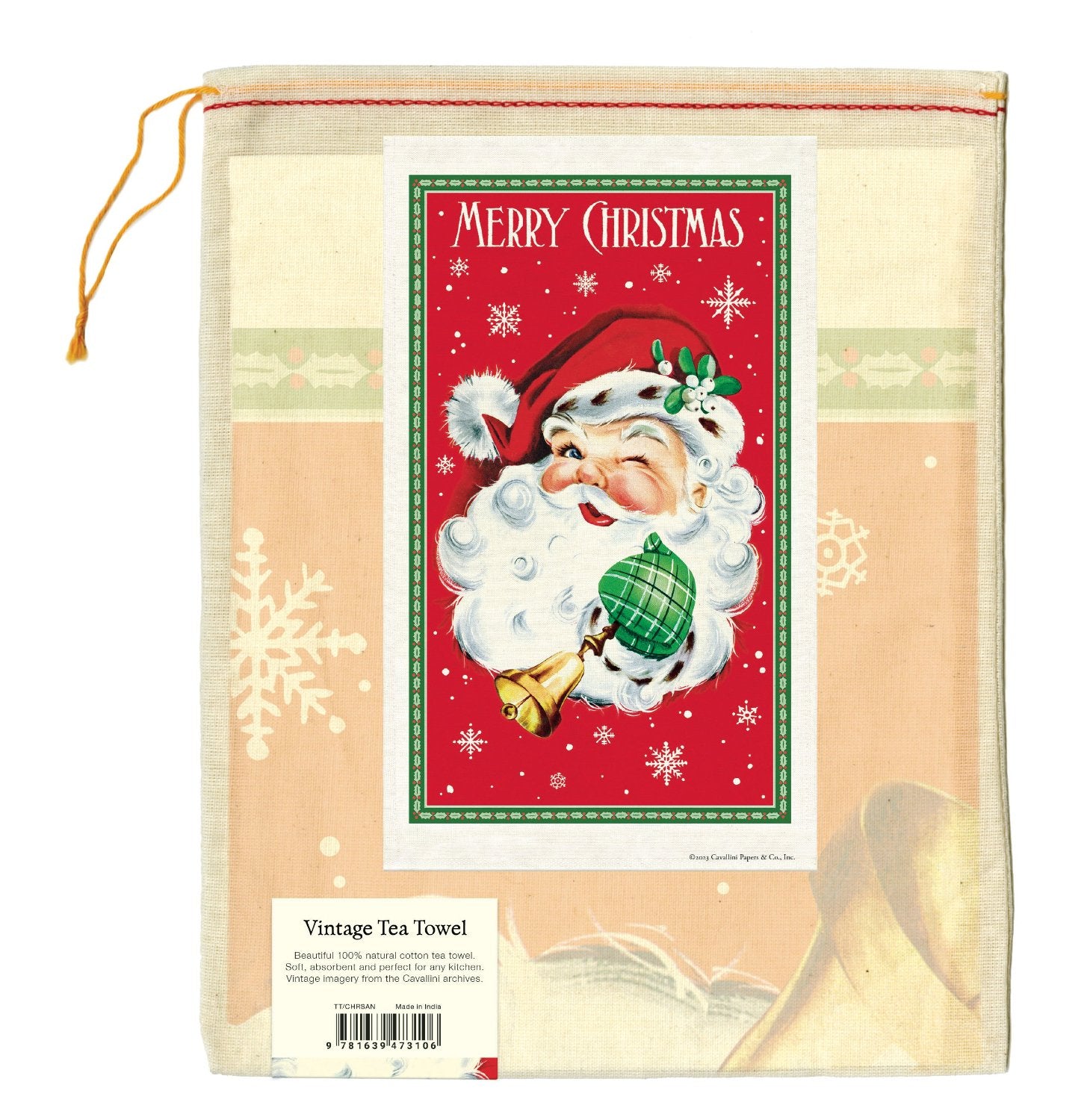 Back of Santa Tea Towel Bag