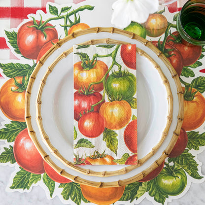 Die-cut Tomato Placemat under a summery place setting.