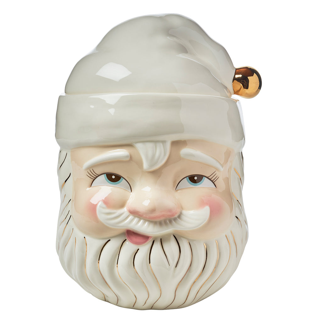 Close up of Papa Noel Cookie Jar