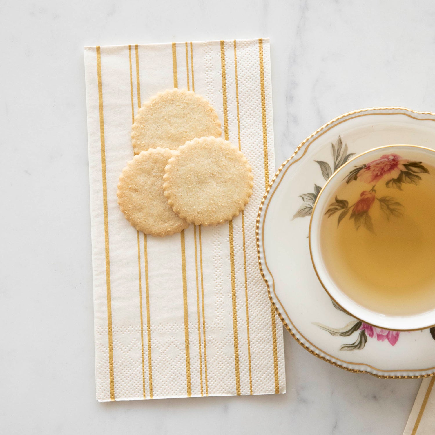 Antique Gold Stripe Guest Napkins