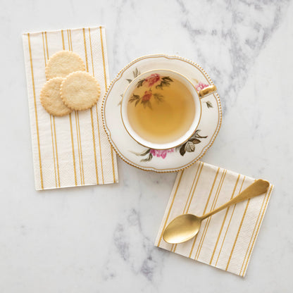 Antique Gold Stripe Guest Napkins