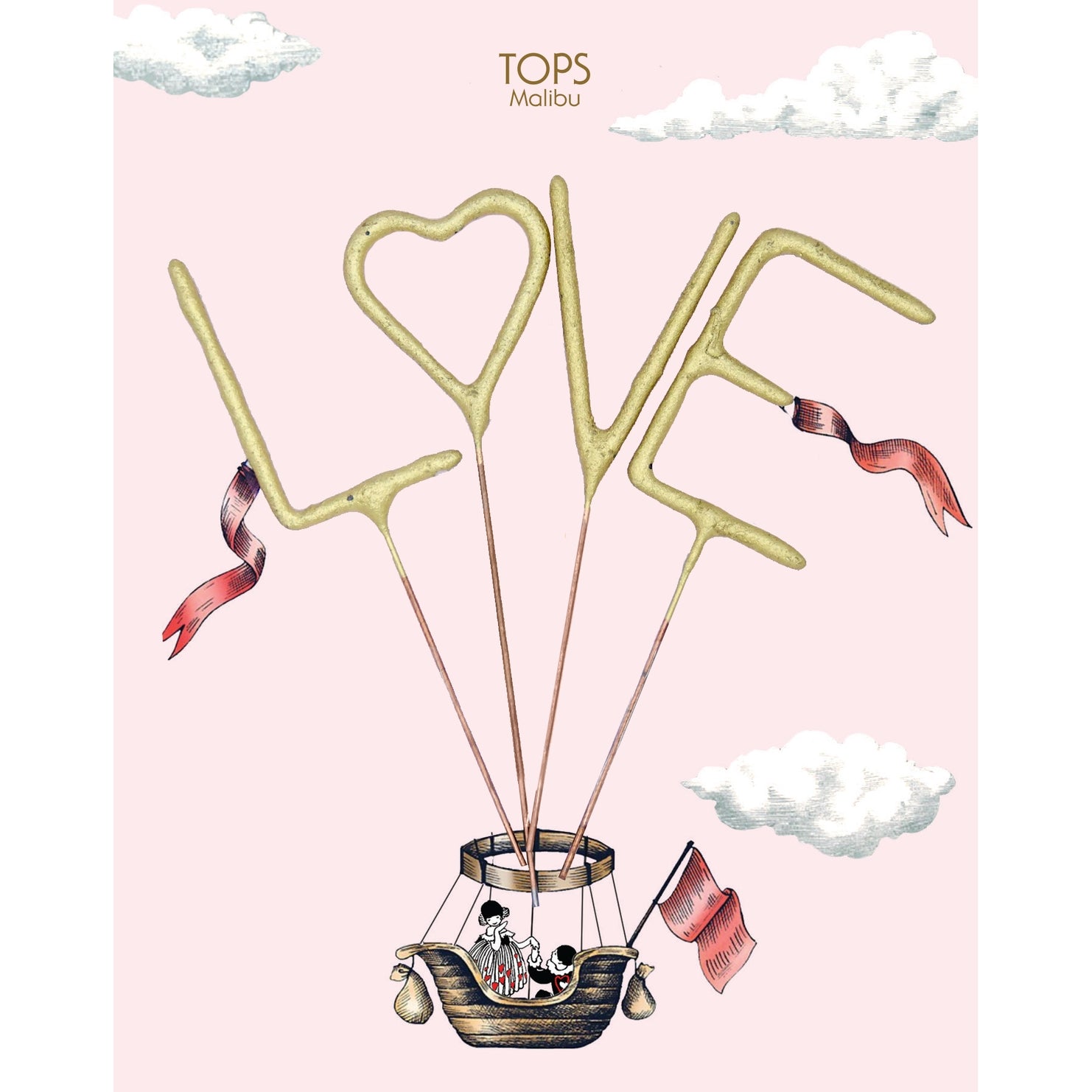 Mini 4&quot; Gold &quot;Love&quot; Sparkler Wand Card