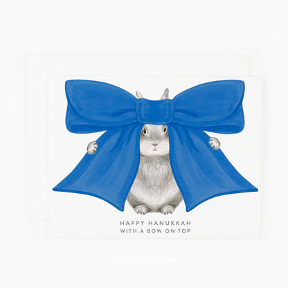 Happy Hanukkah with Bow Card