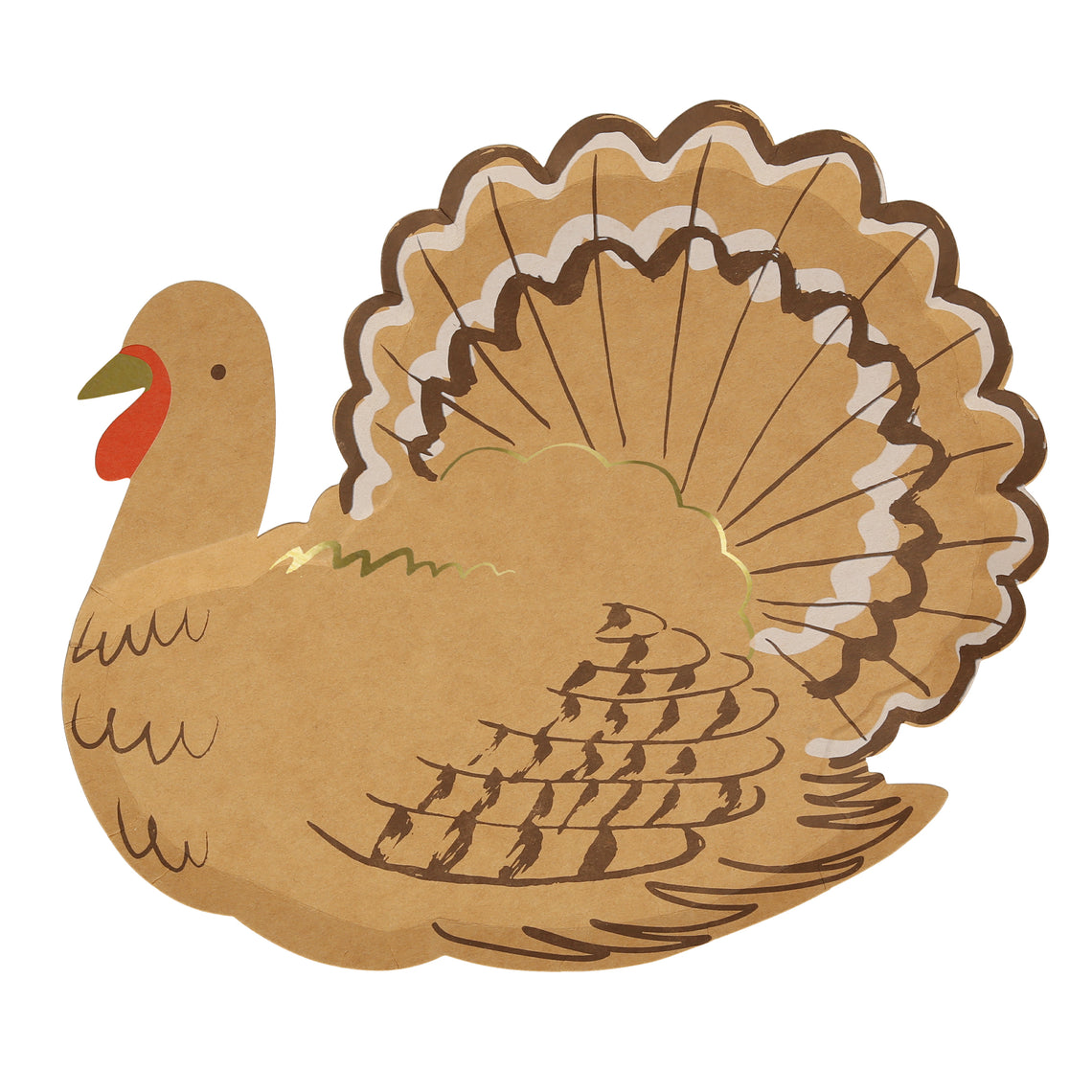 Turkey shaped plate with printed details