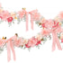 Meri Meri Ladurée Paris Garland with pink flowers and ribbons.