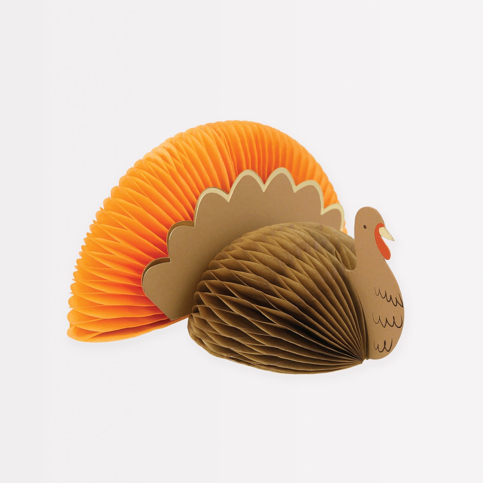 Thanksgiving turkey Place Card with 3D honeycomb details