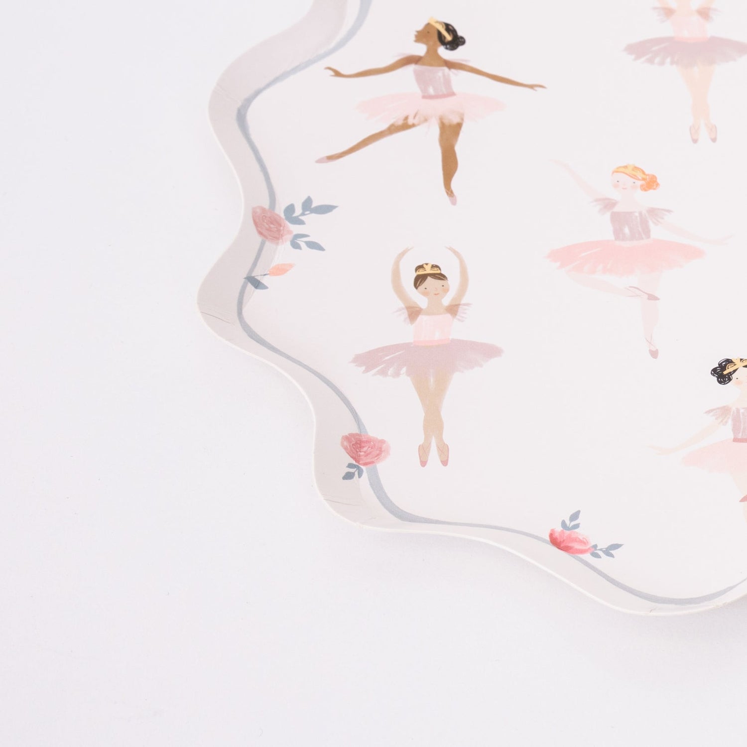 A high-quality mirror with Meri Meri Ballerina Plates on it.