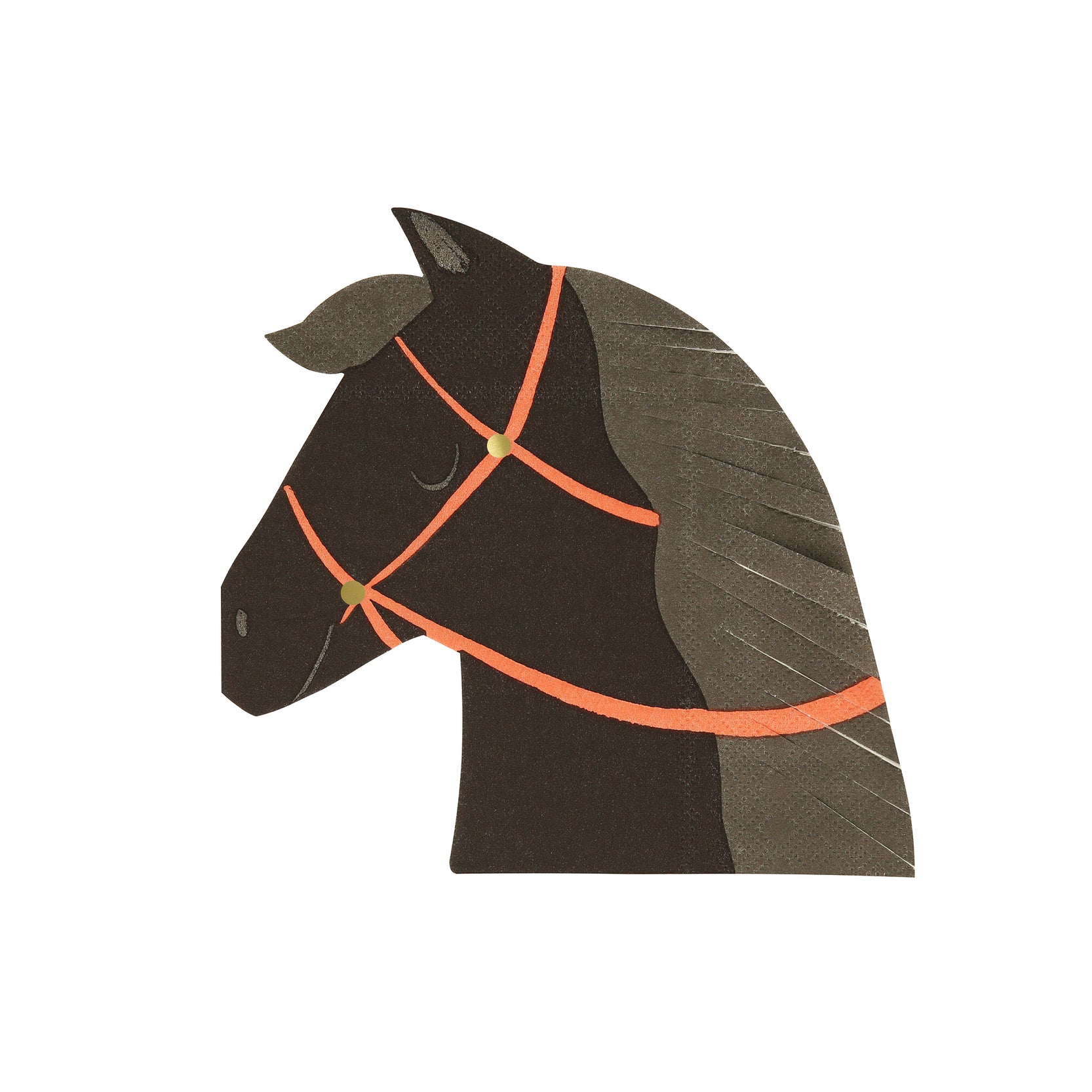 A set of four Meri Meri Horse Napkins in different colors.