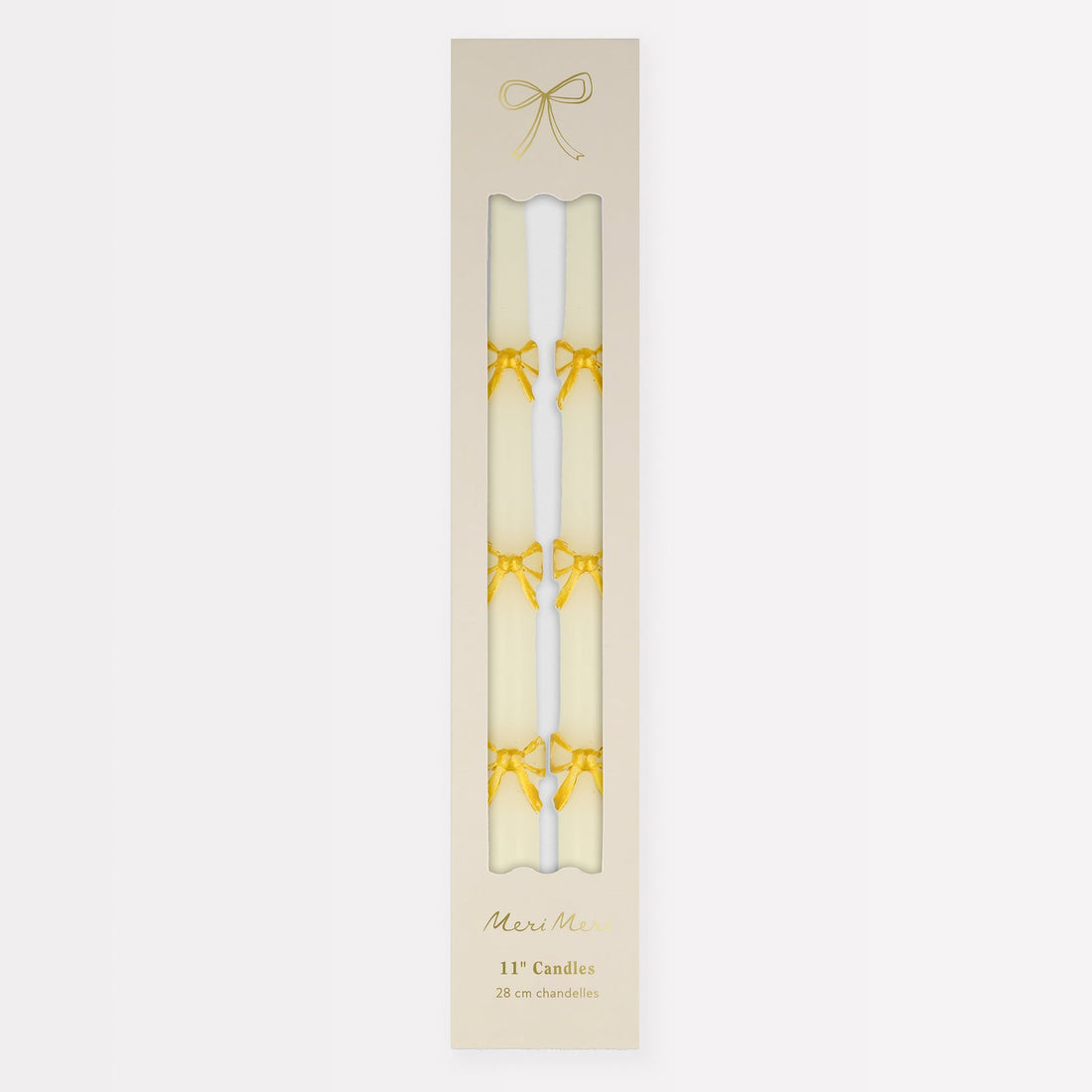 Gold Bow Candles in package