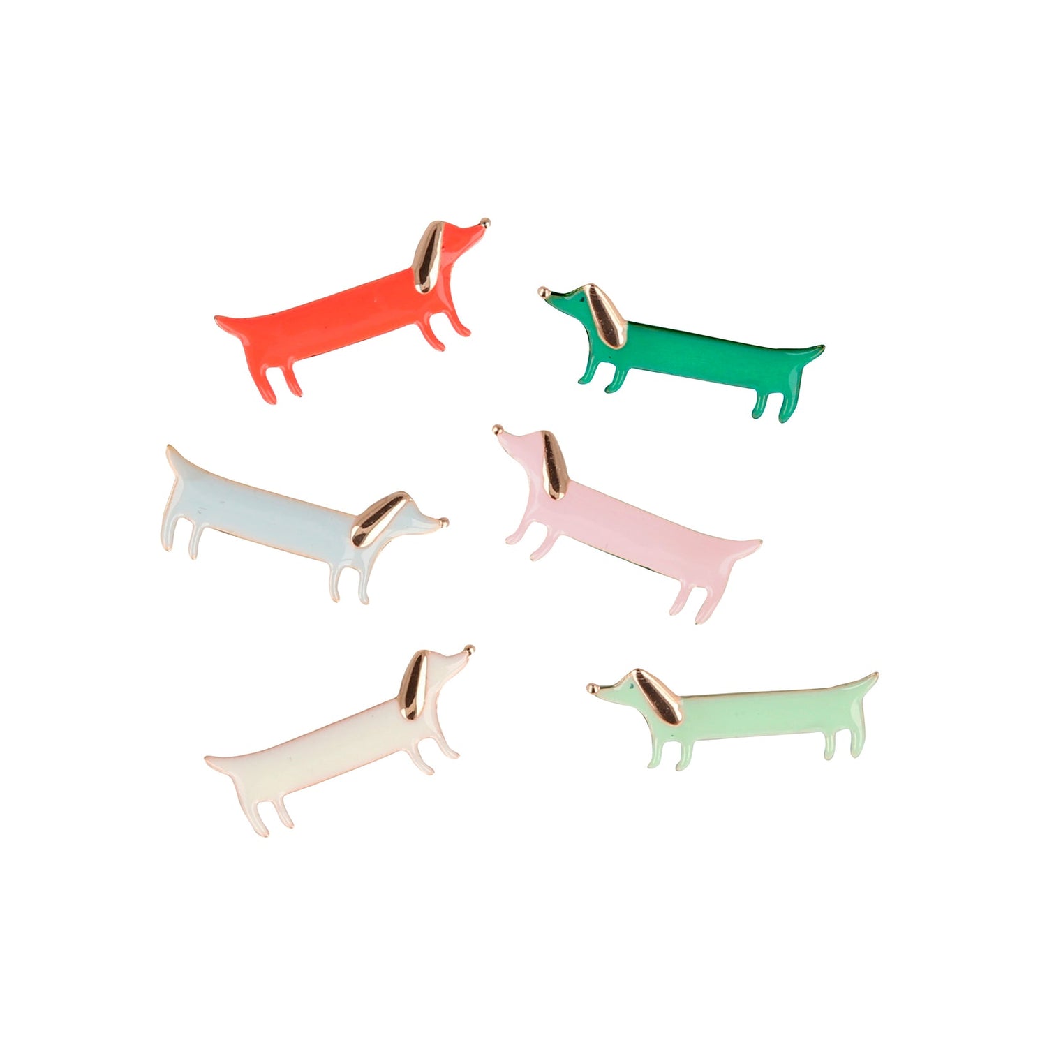 enamel sausage dog pin badges