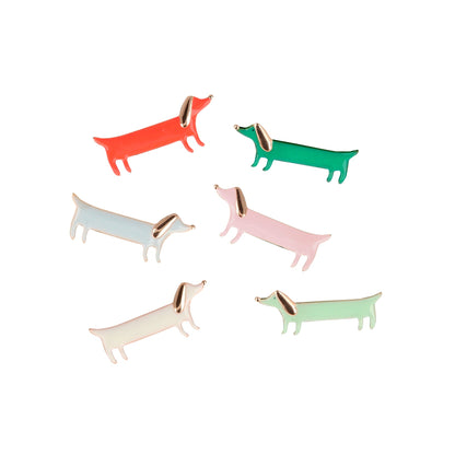 enamel sausage dog pin badges