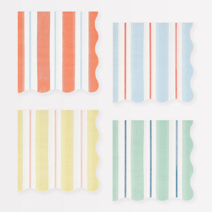 Meri Meri napkins with classic stripes, in fun primary colors. 