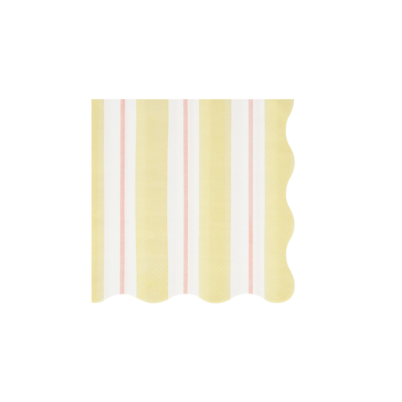 Meri Meri Preppy Stripe Napkin with yellow, red and white stripes. 