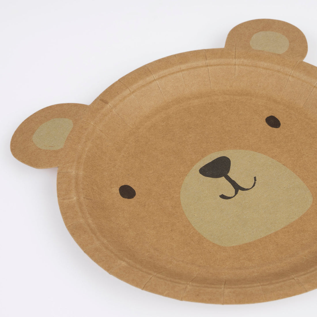 Close up of Bear Shaped Plate by Meri Meri. 