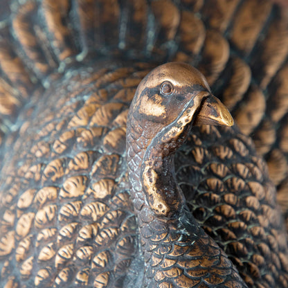 Antiqued Bronze Turkey Centerpiece