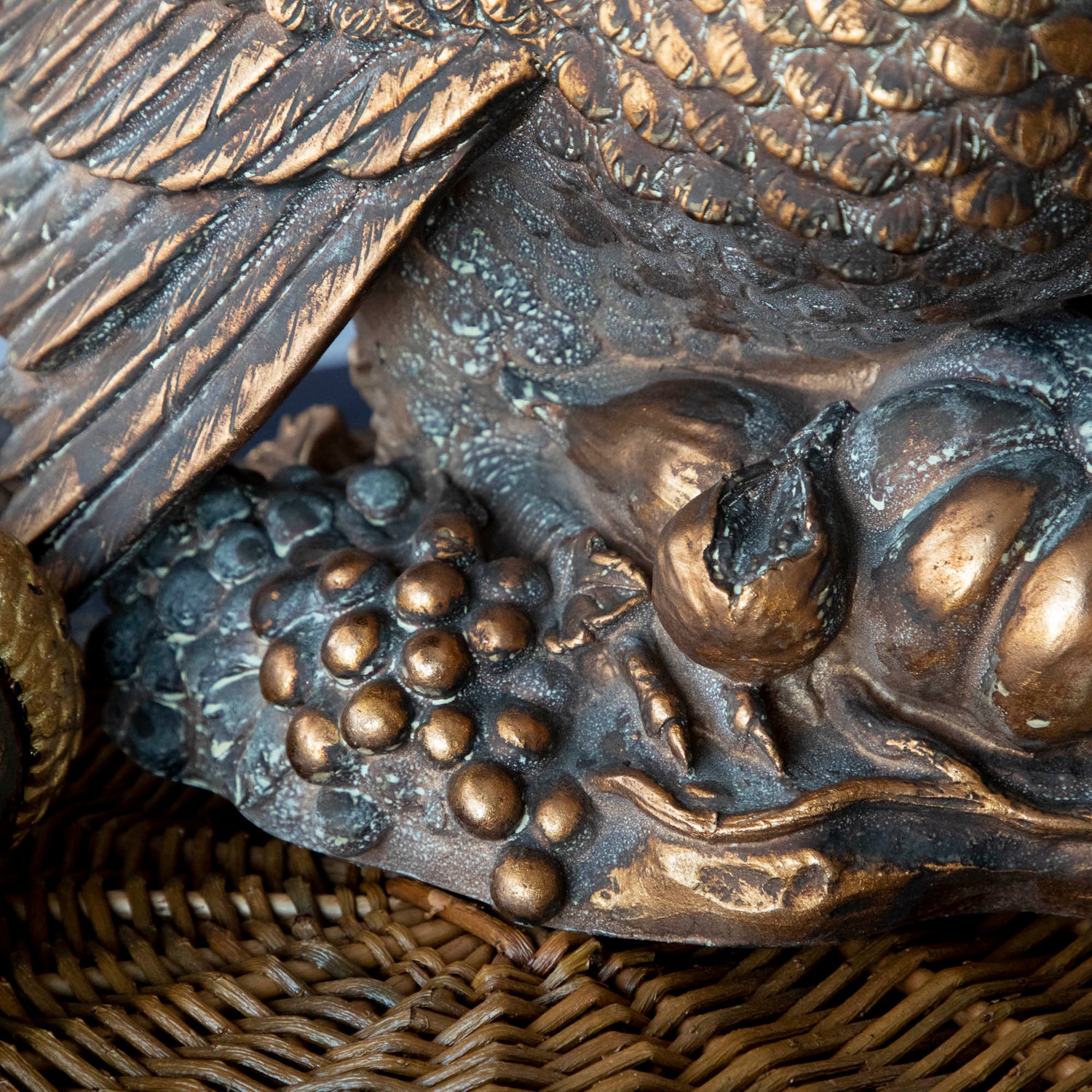 Antiqued Bronze Turkey Centerpiece