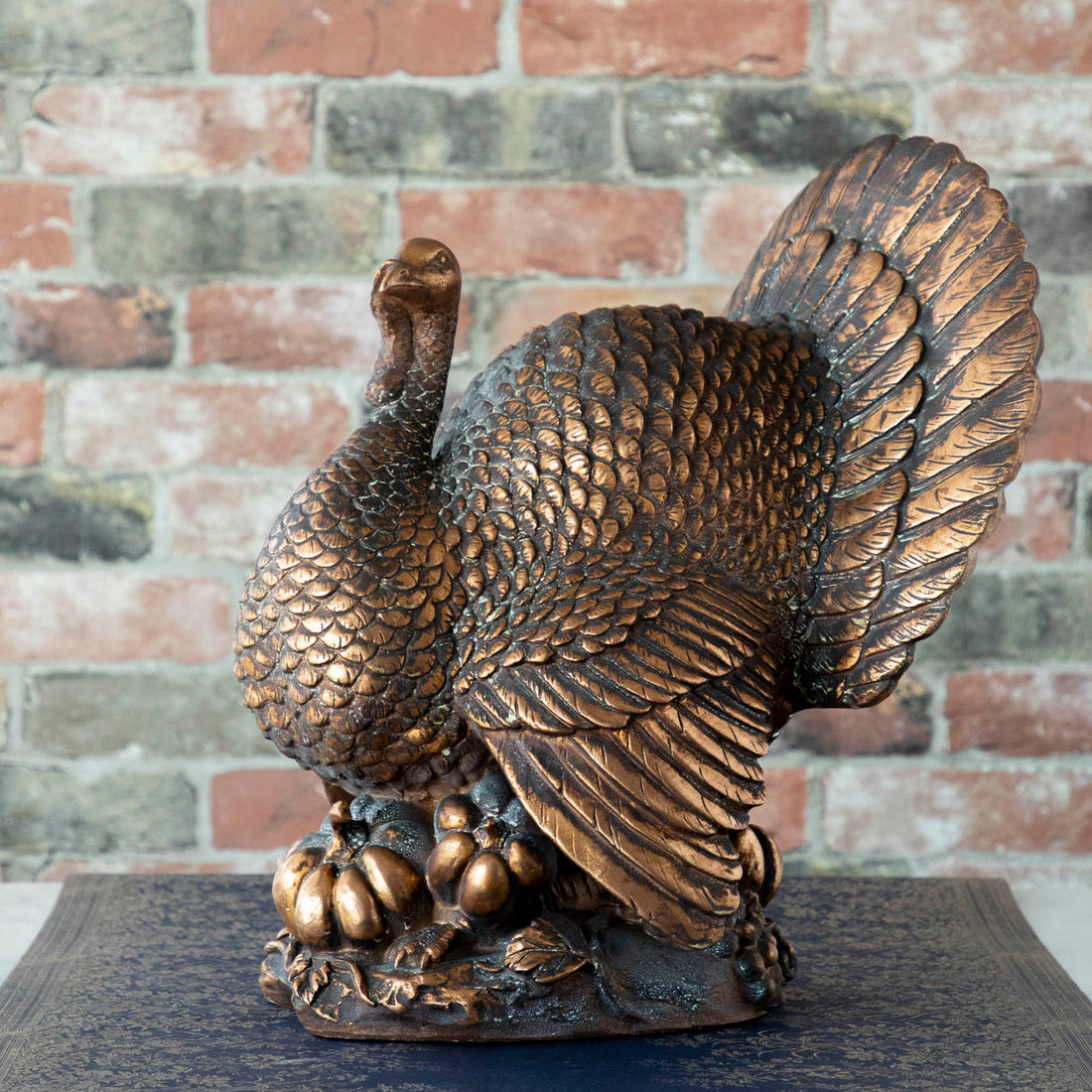 Antiqued Bronze Turkey Centerpiece