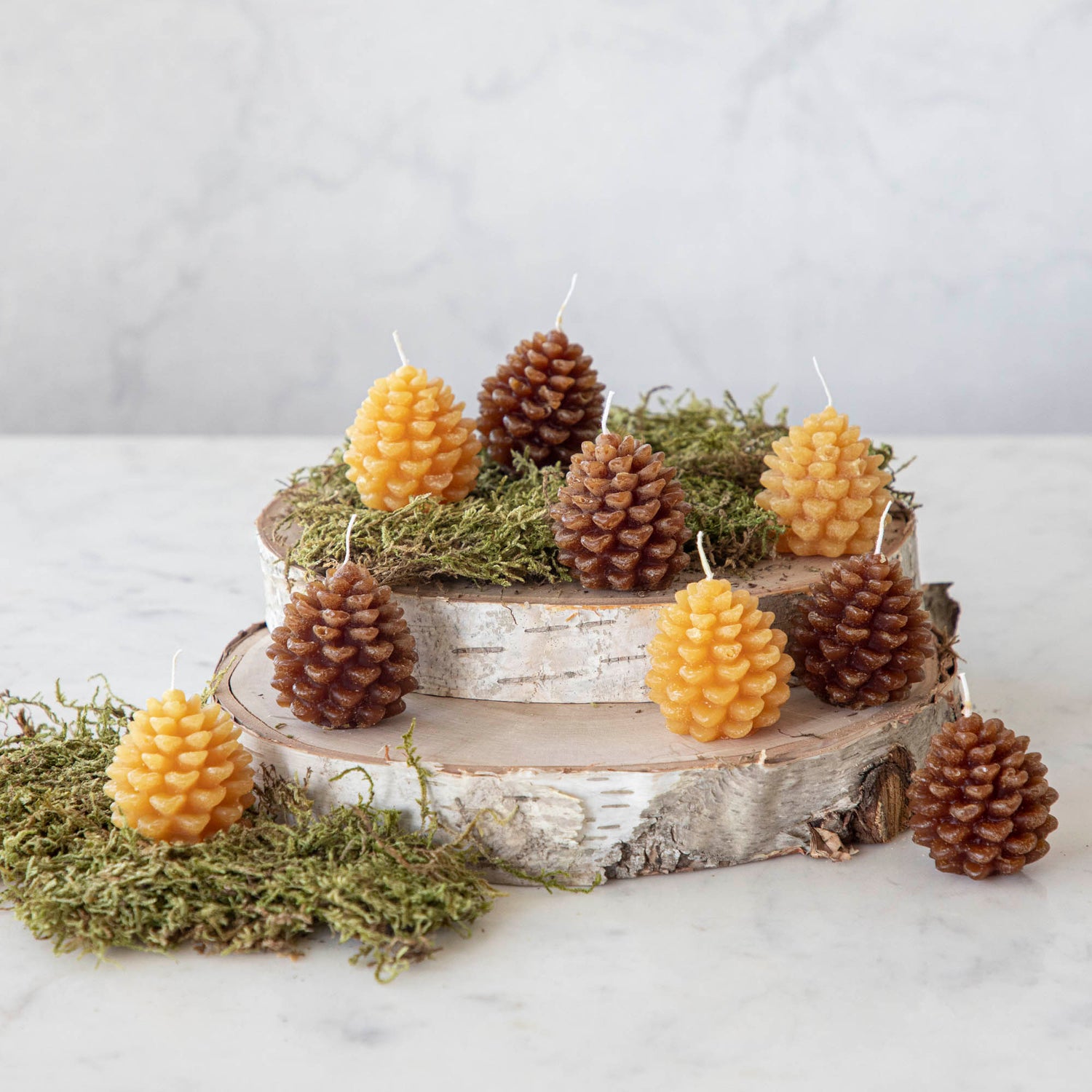 Pinecone Shaped Tealights, Set of 9