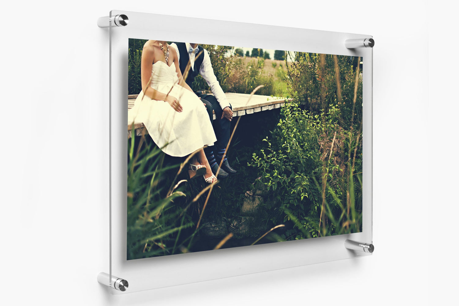 Double Panel Acrylic Floating Frames, Silver