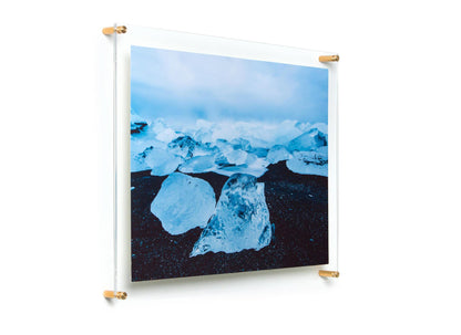 Double Panel Acrylic Floating Frames, Gold