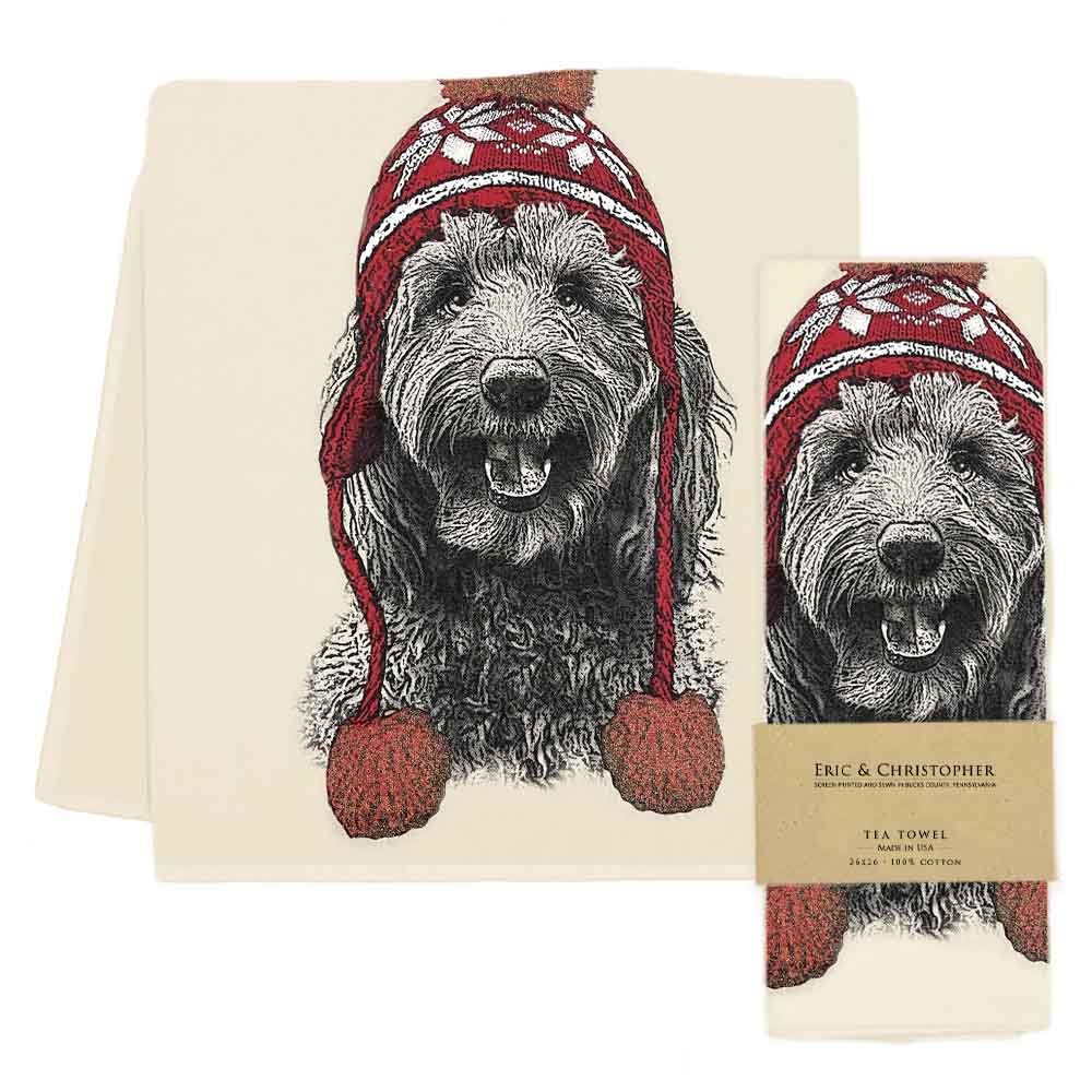 A Labradoodle with Hat Tea Towel from Eric &amp; Christopher