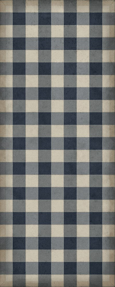 Williamsburg Blue Gingham Vinyl Rug