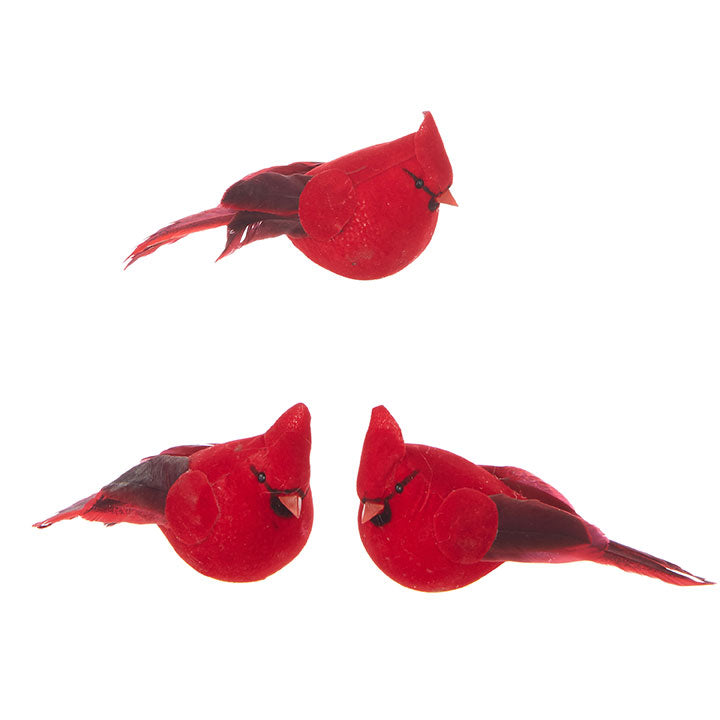 3 of the 4.5&quot; cardinal clip on ornaments