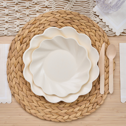 Wavy Eco Cream Plates