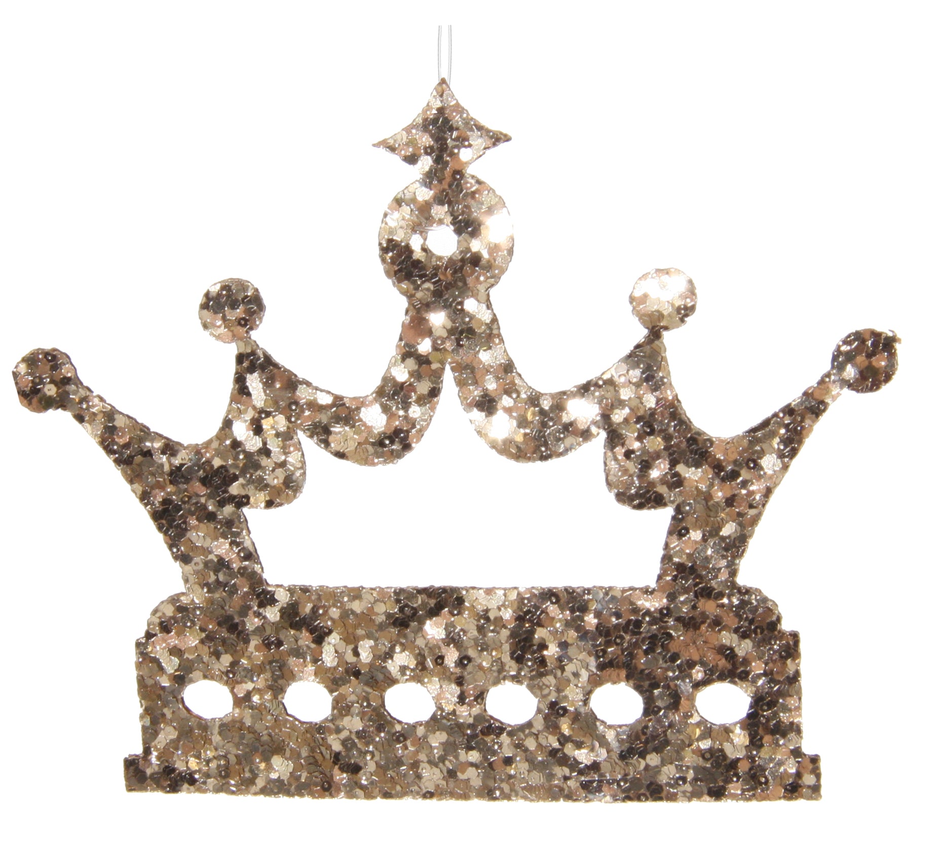 Gold Glitter Crown Ornament