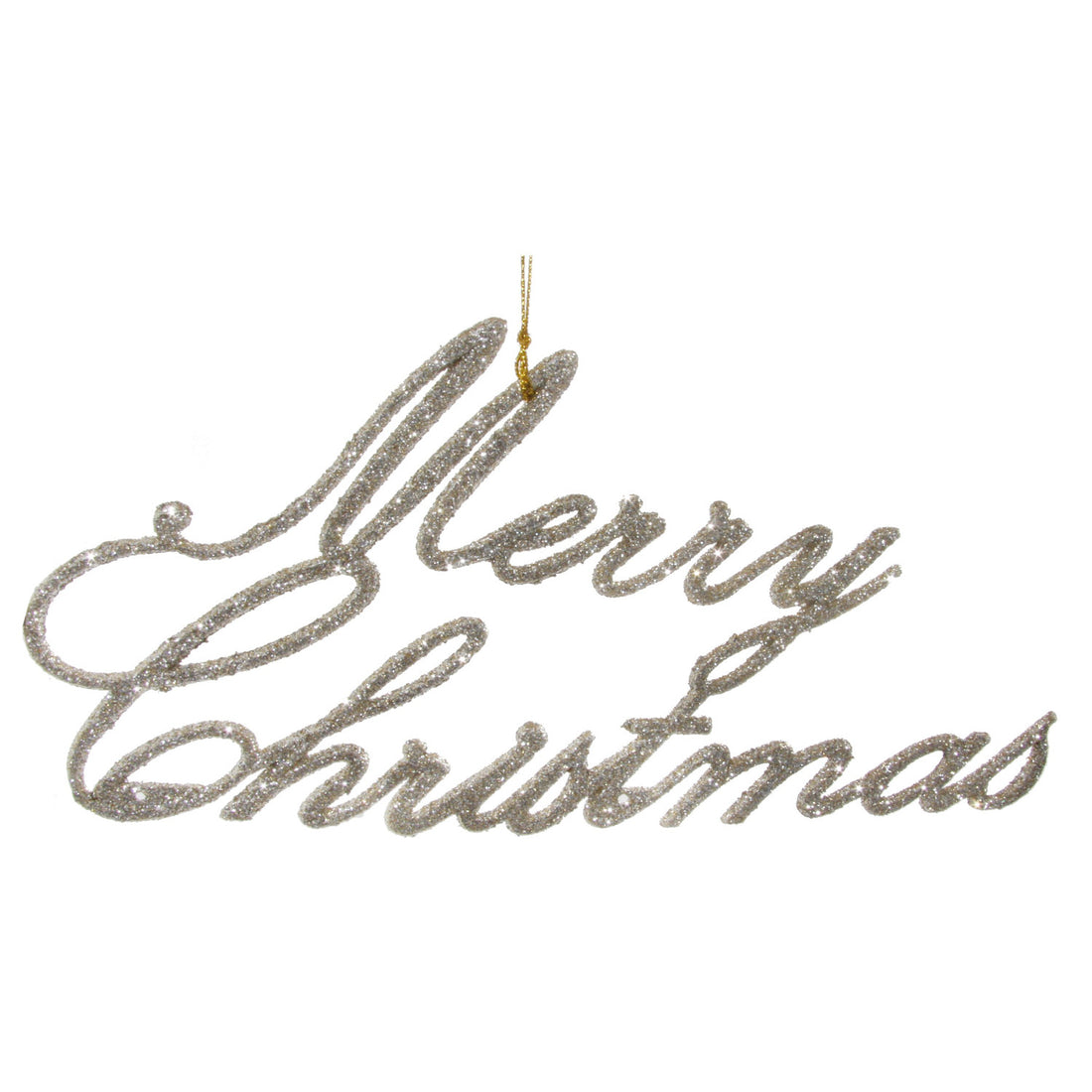 Champagne Merry Christmas Ornament on a white background