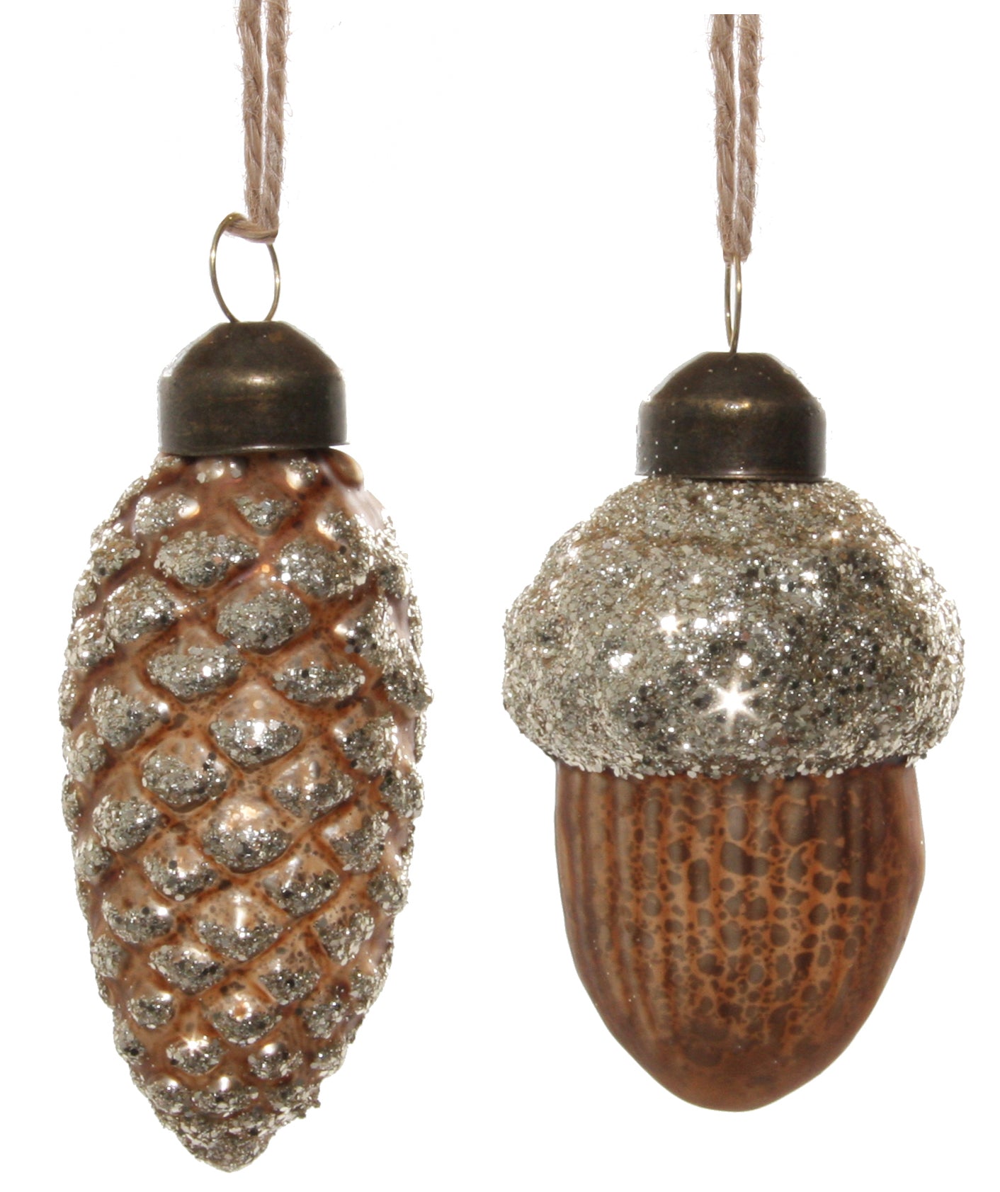 Glass Acorn and Pinecone ornaments