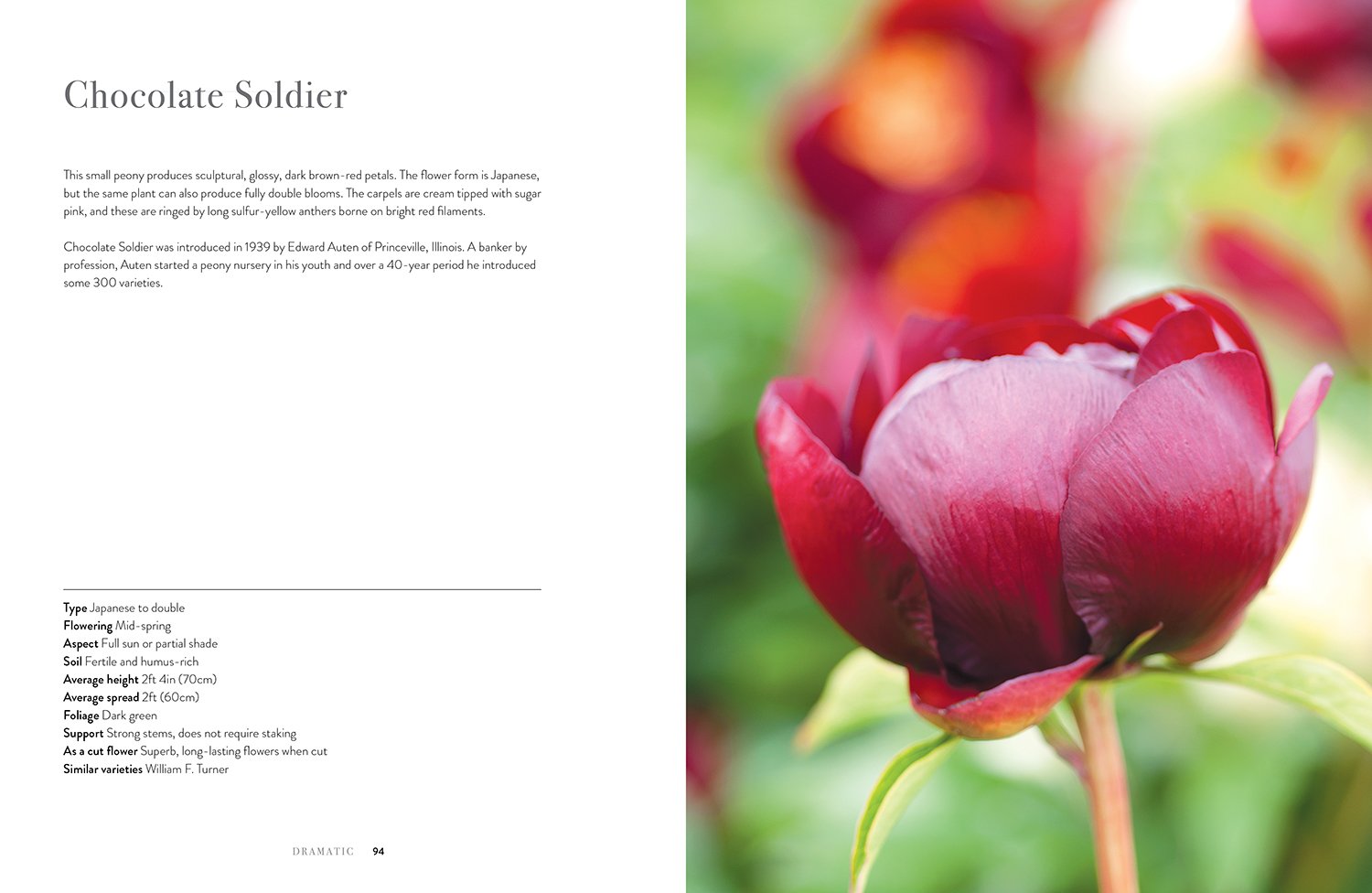 inside page of Peonies book