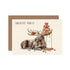 Indulge a chocolate lover with a delightful Chocolate Mousse Card from Hester & Cook, featuring a whimsical illustration of a resting moose with strawberries in one antler and a chocolate fountain in the other.