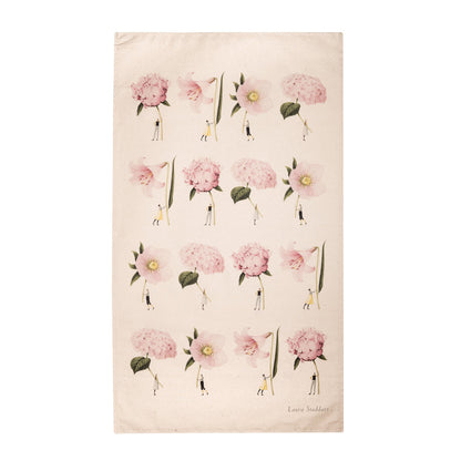 A linen union In Bloom Pink Peony tea towel by Hester &amp; Cook for the kitchen.