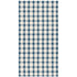 A rectangle guest napkin featuring painted gingham grid check pattern made of light blue lines intersecting at blue squares, on a white background.