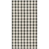 A rectangle guest napkin featuring a painted gingham grid check pattern made of gray lines intersecting at black squares, on a white background.