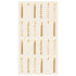 A rectangle, cream-colored guest napkin featuring twenty-four different gold and white lit birthday candles evenly spaced in four rows.