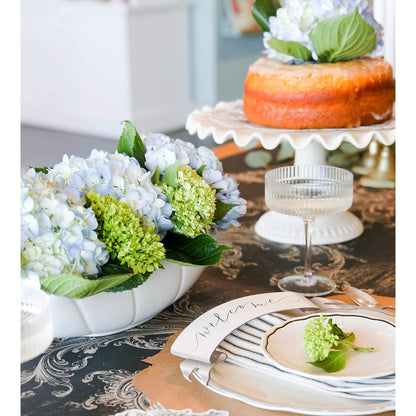 The Black Archival Runner under an elegant table setting.