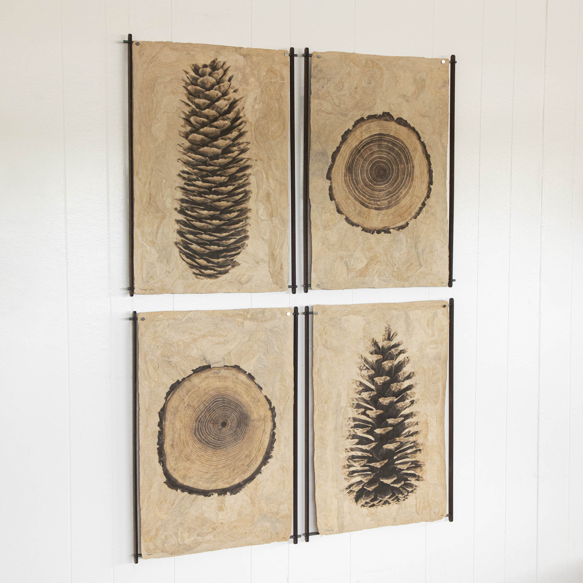 Frameless Wood &amp; Steel Hanger for Amate Sierra Art Prints