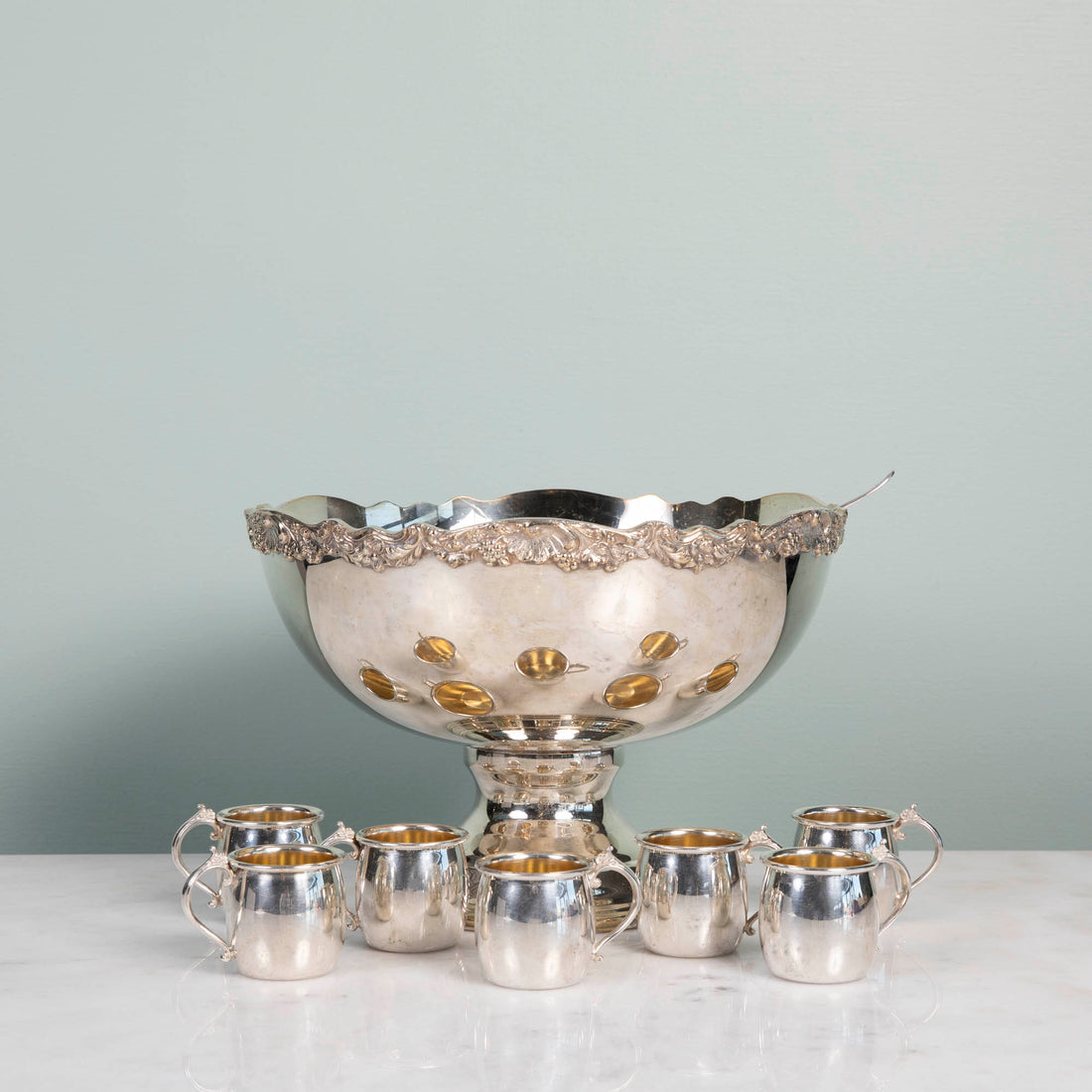 Vintage Silver-Plate Punch Bowl Set