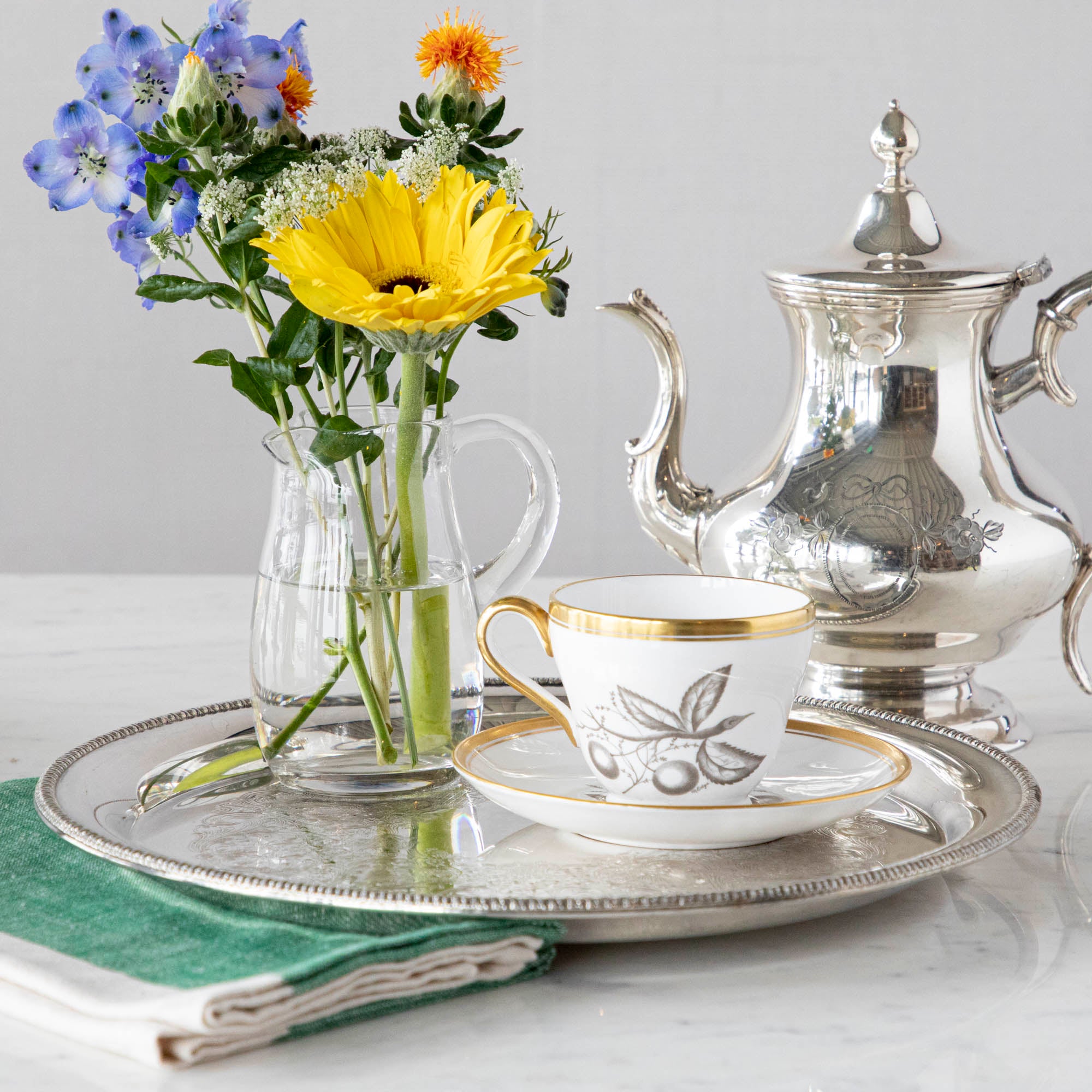 Vintage Silver-Plate Tea Tray