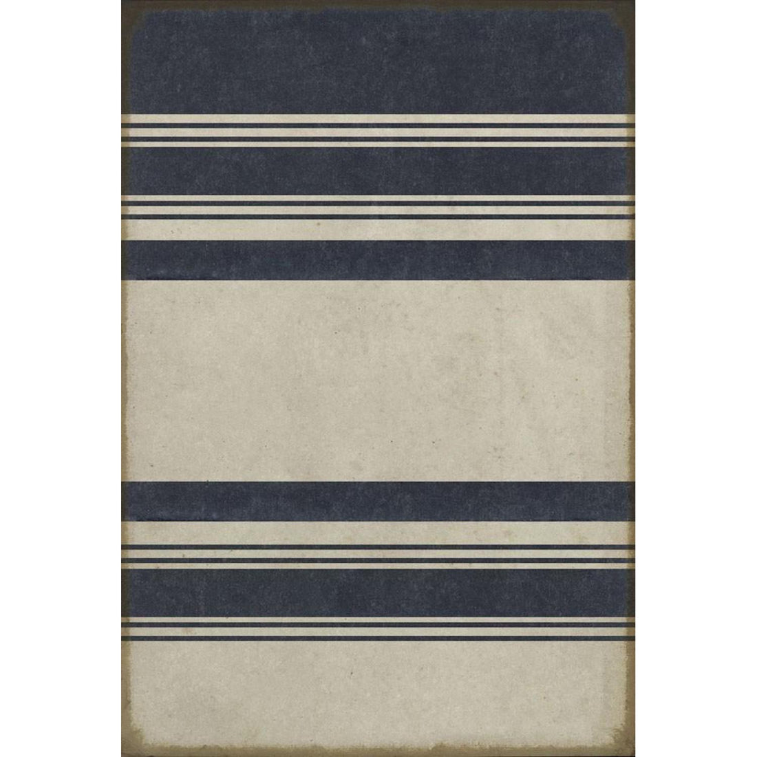 Organic Stripes Blue &amp; White Vinyl Rug - Pattern 50