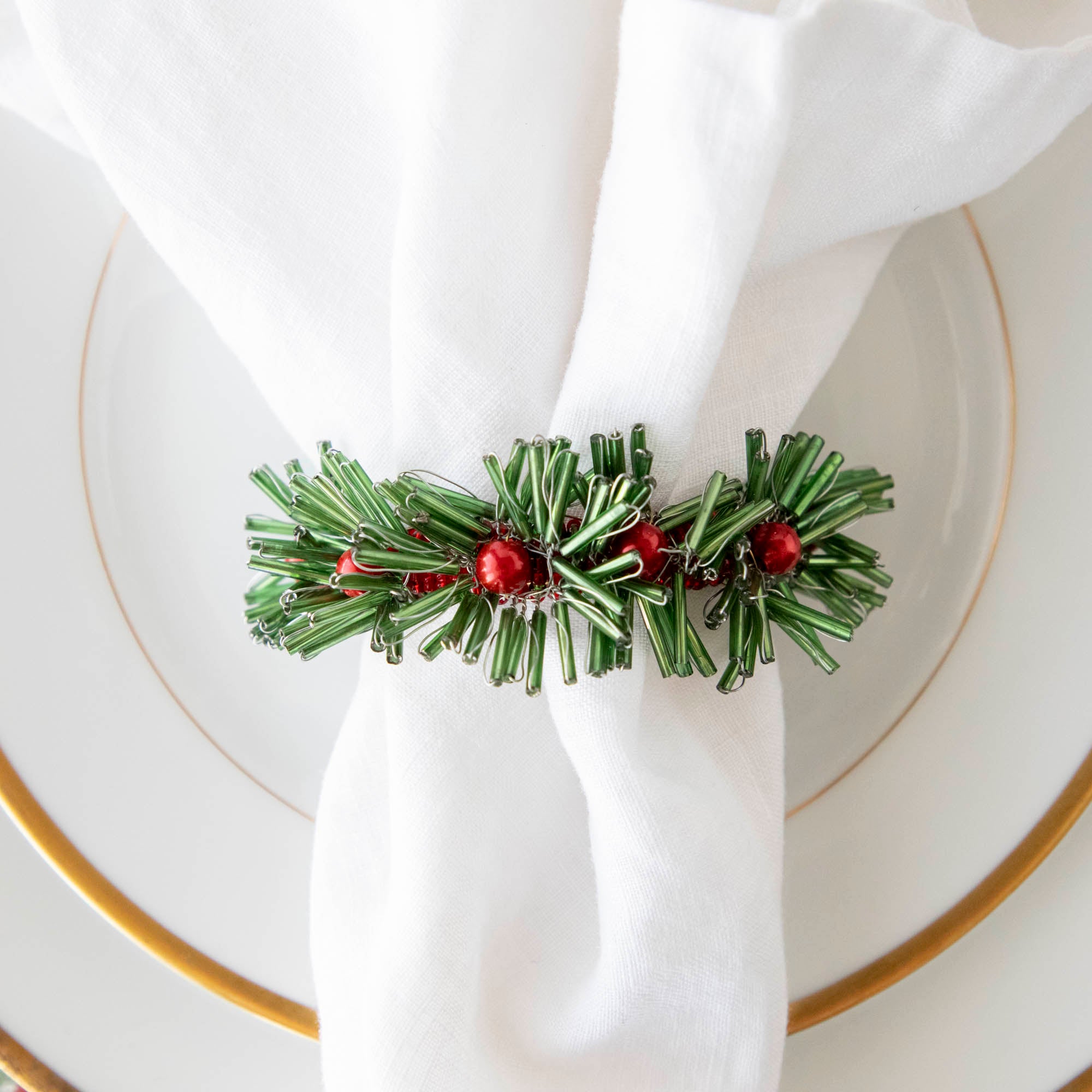 Beaded Flower Napkin Ring