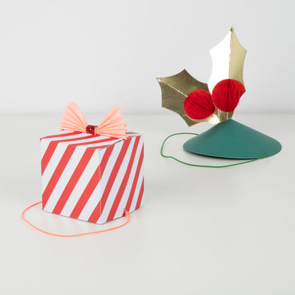 Close up of Mixed Christmas Party Hats